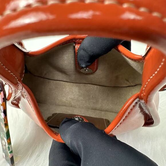 Coach Mini Ergo Bag In Crinkle Patent Coachtopia leather Rainbow CQ832 NWT - Picture 10 of 11